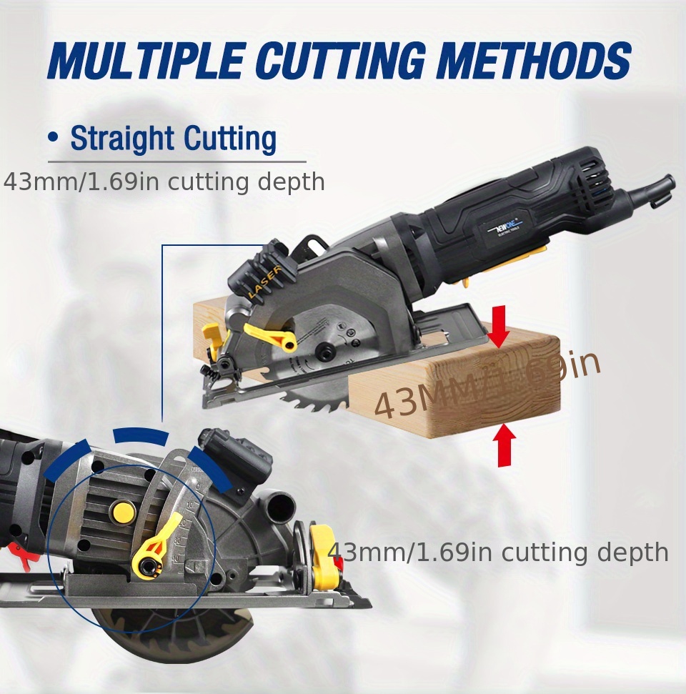 1 set newone electric 4 amp mini circular saw for cut wood metal glass with 85 10 115mm 10mm disc multifunctional electric saw diy power tool details 6