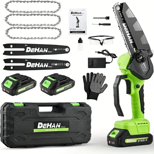 6 inch cordless mini chainsaw portable electric chainsaw small handheld battery powered super saw tree wood trimming chainsaw suitable for for men women and the elderly