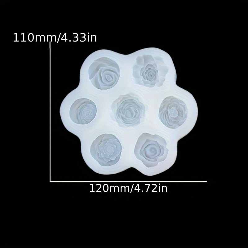 Image of Diy 7- Silicone Resin Casting Mold For Small Flower Plaster Candle Holders, Home Desktop Ambiance Decor, Holiday Gift, Resin Plaster Handicraft Gift