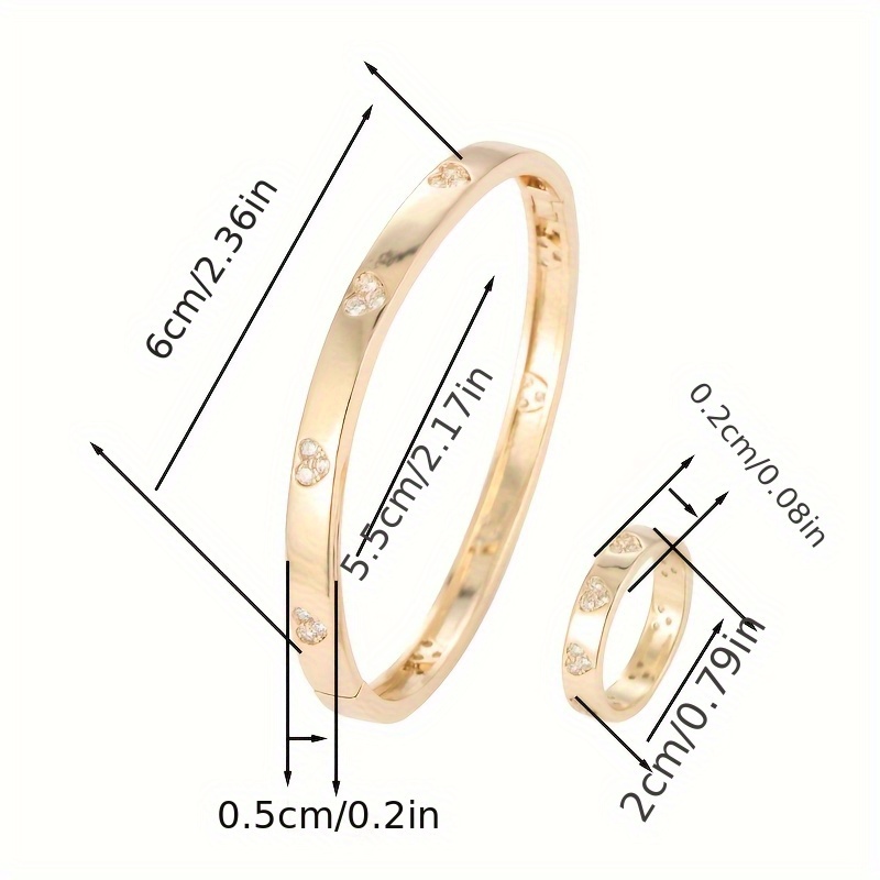 Synthetic Zirconia Bracelet and Ring Set for Women