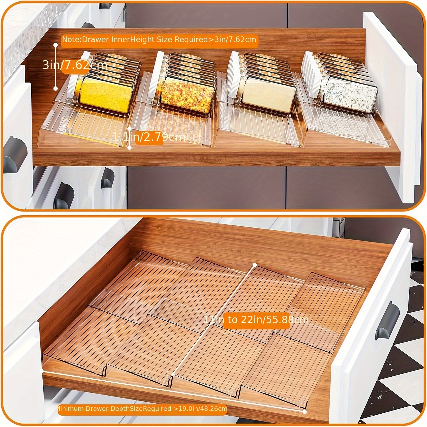 4 spice rack organizer transparent acrylic - Temu