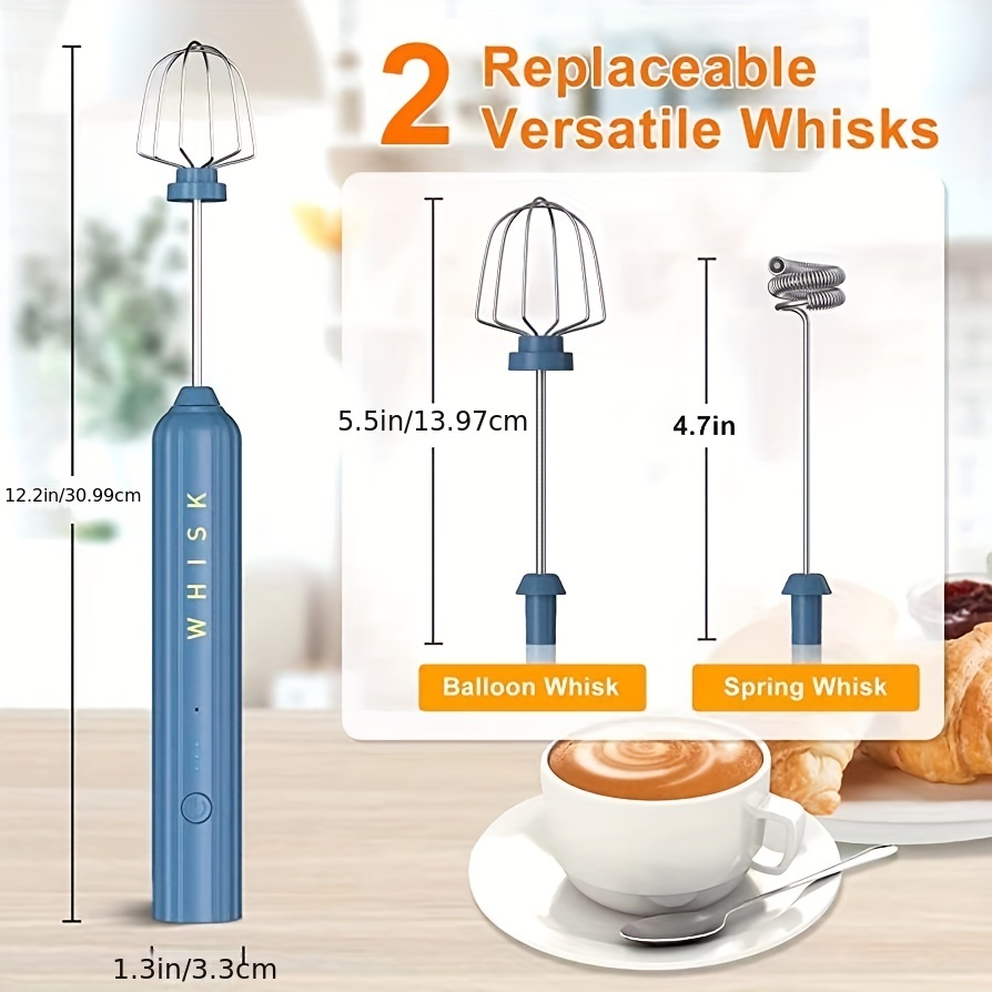  Electric Milk Frother Handheld Rechargeable Coffee Frother  Handheld with USB-charging,Mini Blender and Electric Mixer Coffee Frother  for For Coffee, Hot Chocolate,Frappe,Protein Powder,Latte, Matcha: Home &  Kitchen