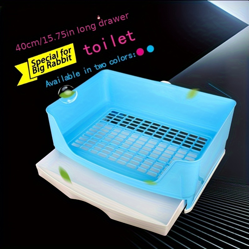 

Toilette pour Lapins Extra Large, Potty pour Animaux de Compagnie en Plastique Style Tiroir pour Lapins, Bac à Litière Anti-Éclaboussures avec Trous de Drainage, Facile à Nettoyer