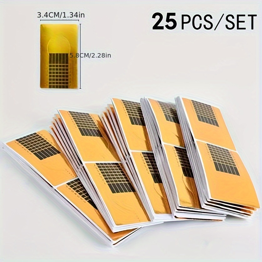 Image of A Set Of 25pcs Of Nail Art Paper For -yourself Nail Extensions And Artistic Designs, Which With A Nail Extension Tray And Instructional Templates