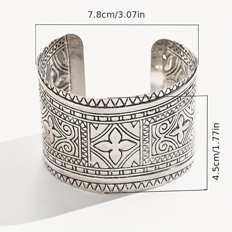 Vintage Exaggerated Open Mouth Printed Cross Bracelet for Ladies