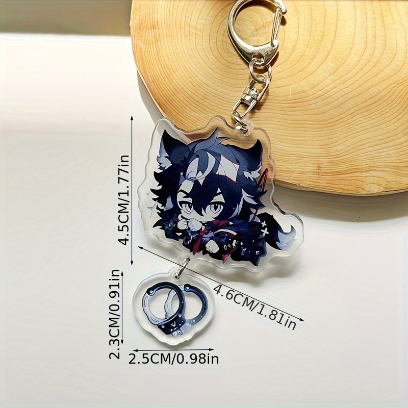 Anime Character Acrylic Keychain, Cartoon Game Pendant, Transparent, Fashionable Kawaii Bag Charm, Ideal Gift For Friends And Classmates, Decorative A