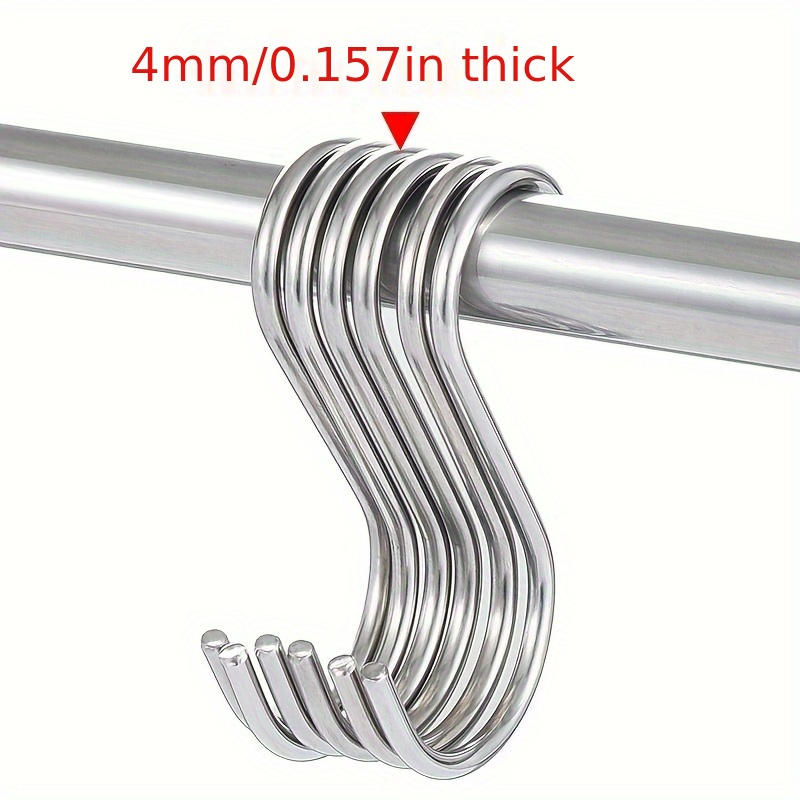 sourcing map Stainless Steel S Hooks 2 S Shaped Hook Hangers for Kitchen  Bathroom Bedroom Storage Room Office Outdoor Multiple Uses 8pcs