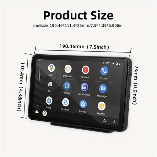 car stereo portable wireless 7 carplay and android auto automatic multimedia player link navigation screen without battery