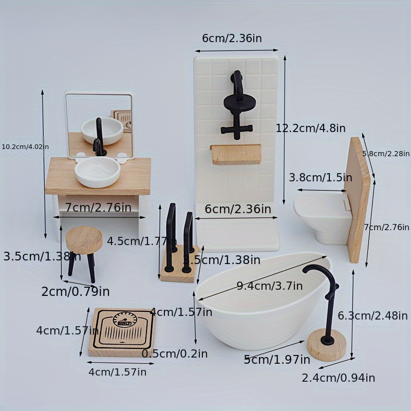 1:12 Scale European style Dollhouse Bathroom Scene Model - Temu