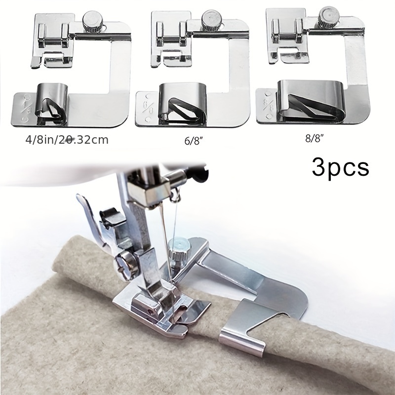 8 Pack Sewing Rolled Hemmer Foot Universal, 3mm-10mm, Spiral-Shaped Rolled Hem Presser Foot for Hand Sewing Machine, Home Sewing Machine Accessories