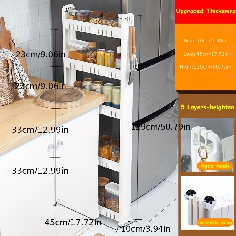 Shop Bathroom Bathroom Gap Storage Rack Kitchen Narrow Cabinet Refrigerator  Washing Machine Living Room Floor with great discounts and prices online -  Nov 2023