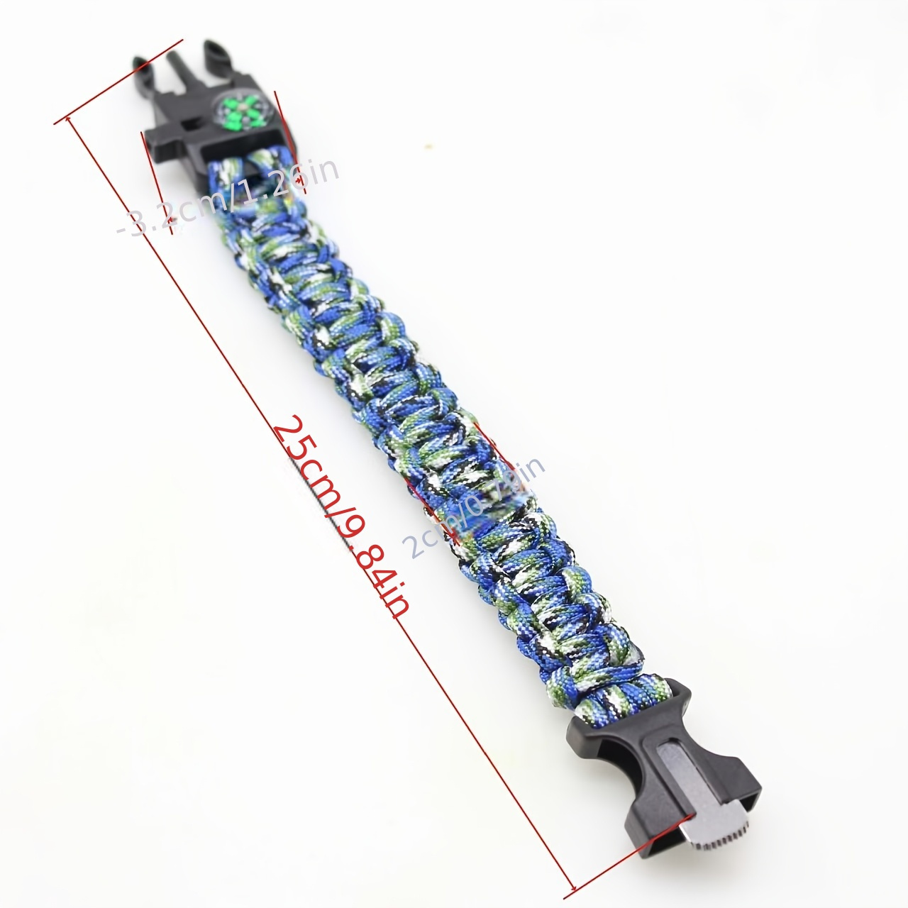 5 in 1 Woven Bracelet, Multifunctional for Hiking and Camping