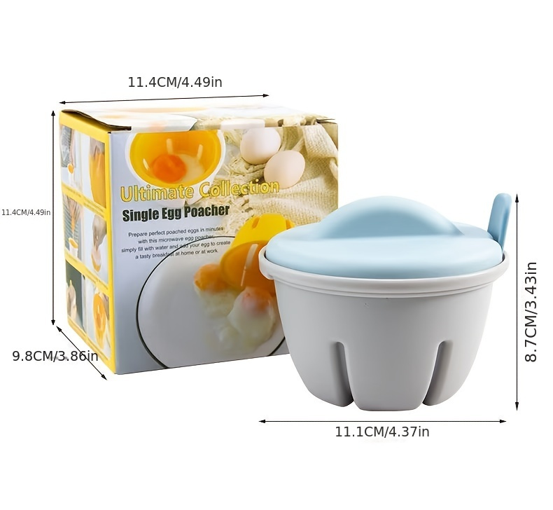 portable single cup plastic egg mold with lid heat resistant microwave egg poacher maker multi ply material breakfast kitchen gadget details 0