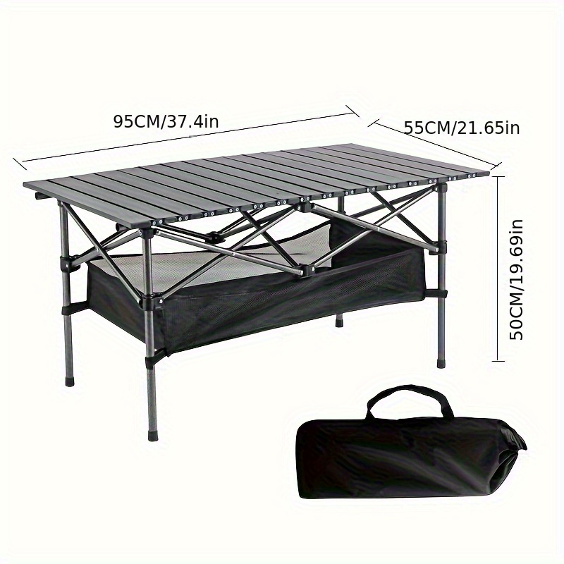 TEMU de camping pliante portable, table de - légère à enrouler avec sac de rangement, table robuste en alliage d'aluminium facile à transporter pour