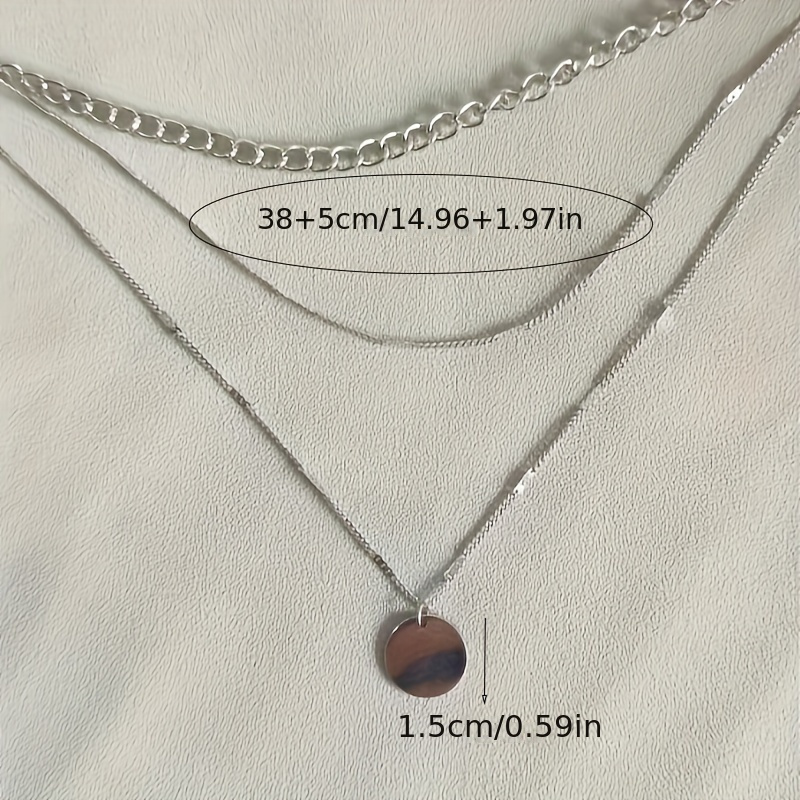 Layered Round Pendant Necklace for Women