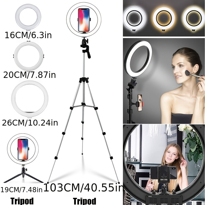 16cm 20cm 26cm Led Selfie Ring Light Dimmable Usb - Temu