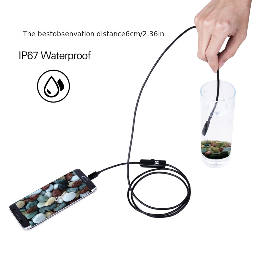 Waterproof Usb Endoscope Borescope Snake Inspection Camera With 6