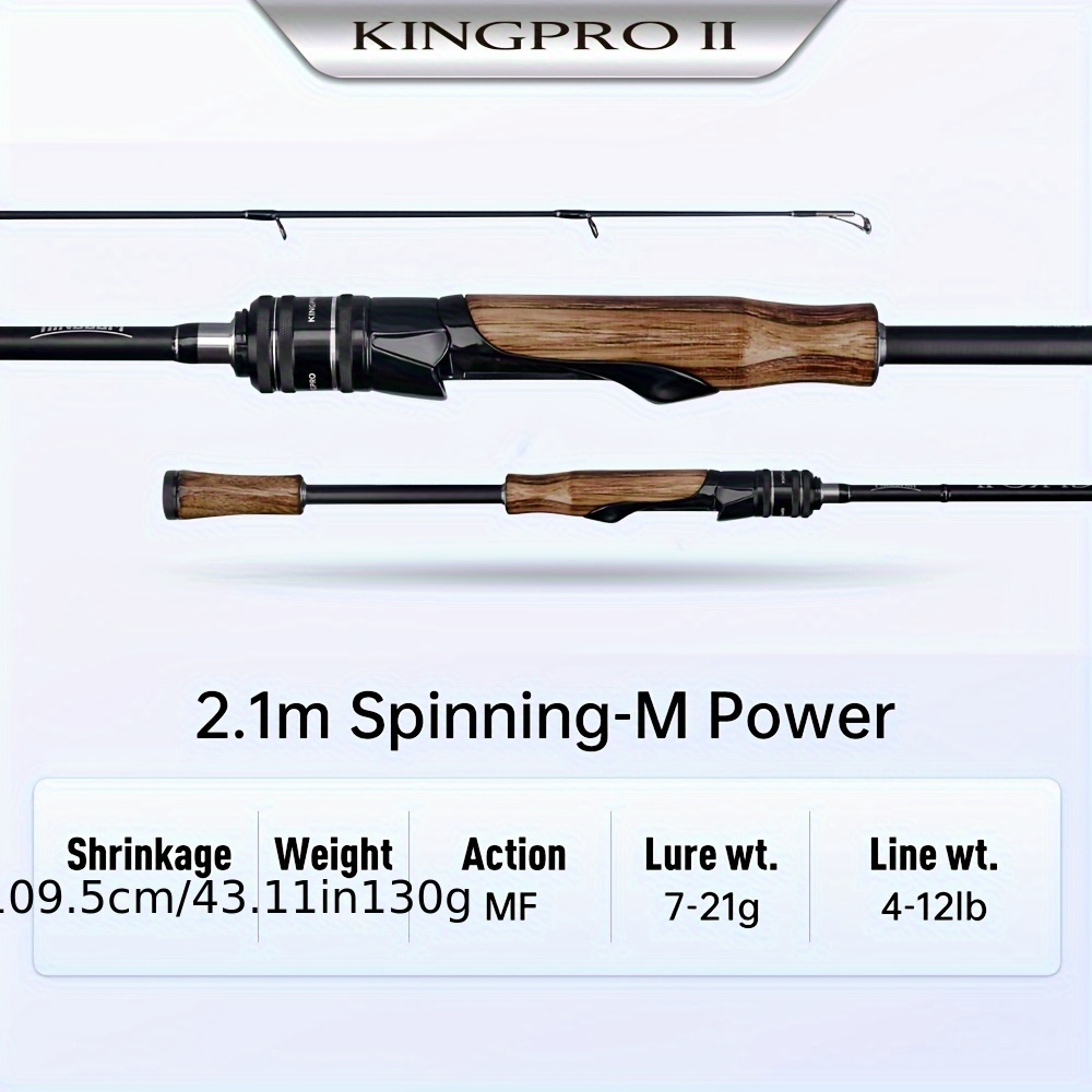 Image of Kingdom New Kingpro2 Series Fishing Rods 1.98m 2.1m M Ml Mf Action Spinning Casting Carbon Lure Rod 2 Sections Rod