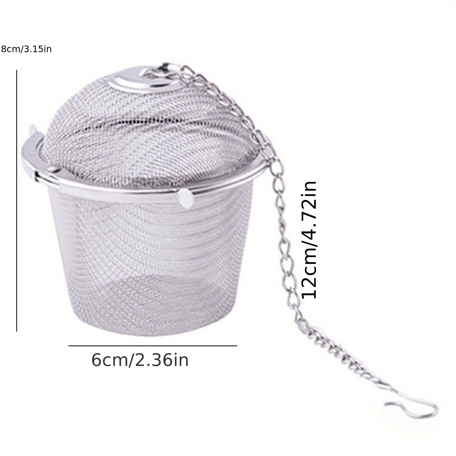 1pc Tea Coffee Stew Spice Soup Herbal Sieve Infuser Reusable Stainless Steel Seasoning Kitchen Filter Sachet With Chain