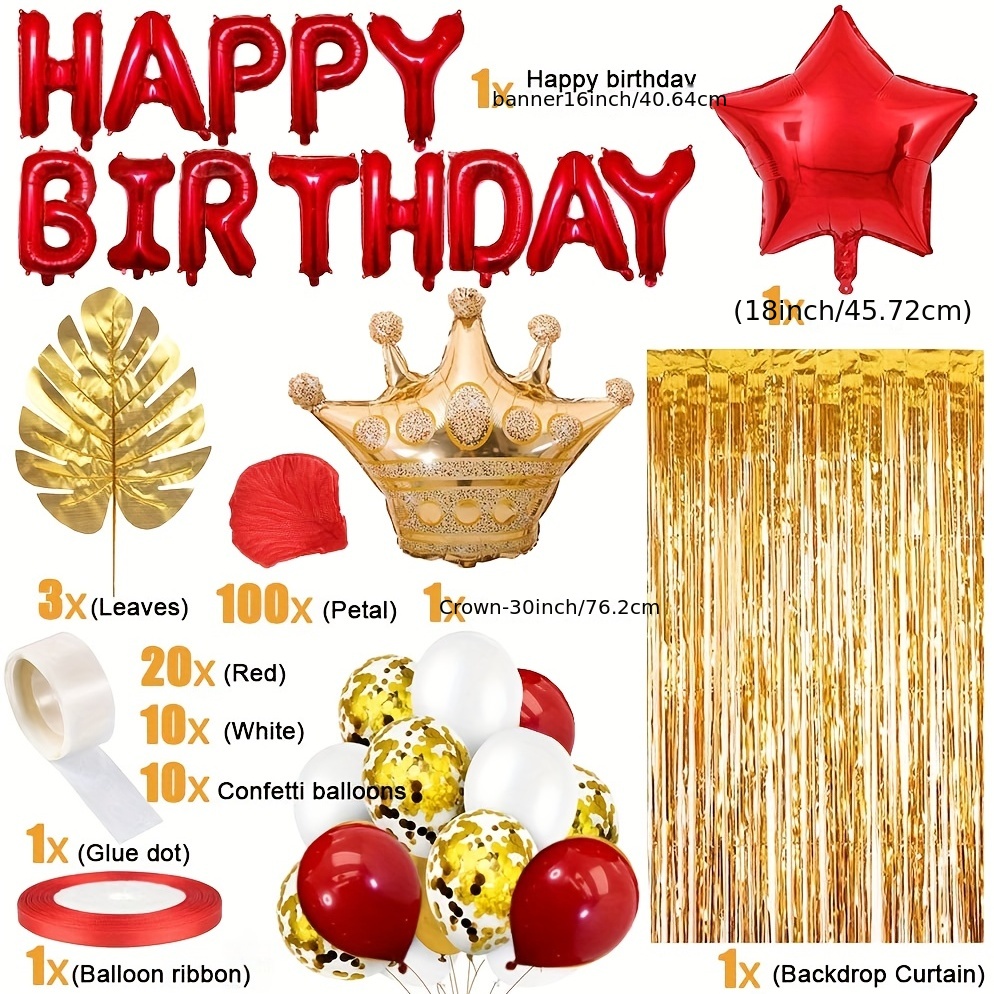 Buy Gold Happy Birthday Backdrop Golden Crown Leaves Fall Birthday