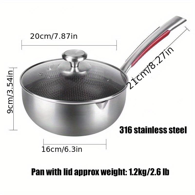 16cm Iron Saucepan Small Sauce Pot Nonstick Sauce Pan With Lid