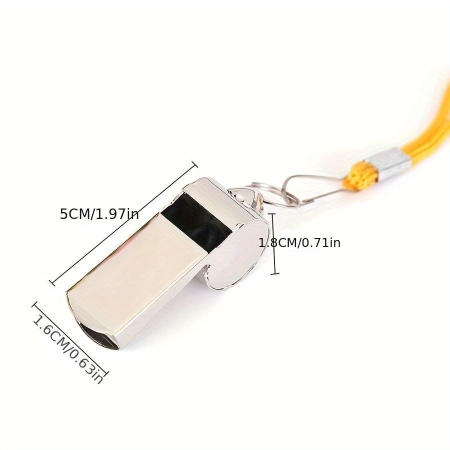 Stainless Steel High Frequency Referee Whistle with Lanyard