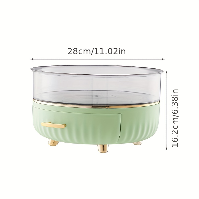 360 Degree Rotating Storage Tray Drawer Clear Cosmetics - Temu