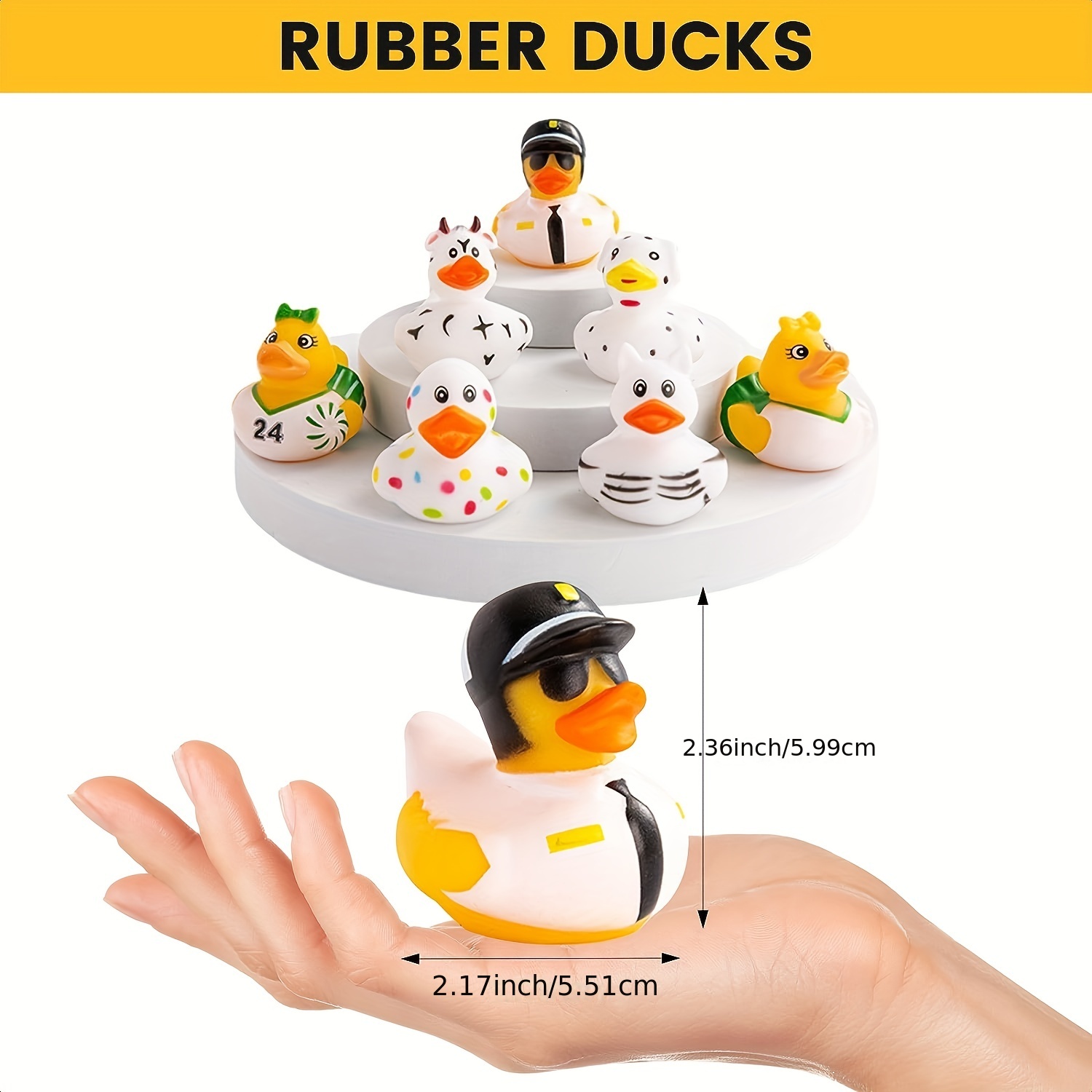 Big Squeaking Rubber Ducky Assorted 5.5