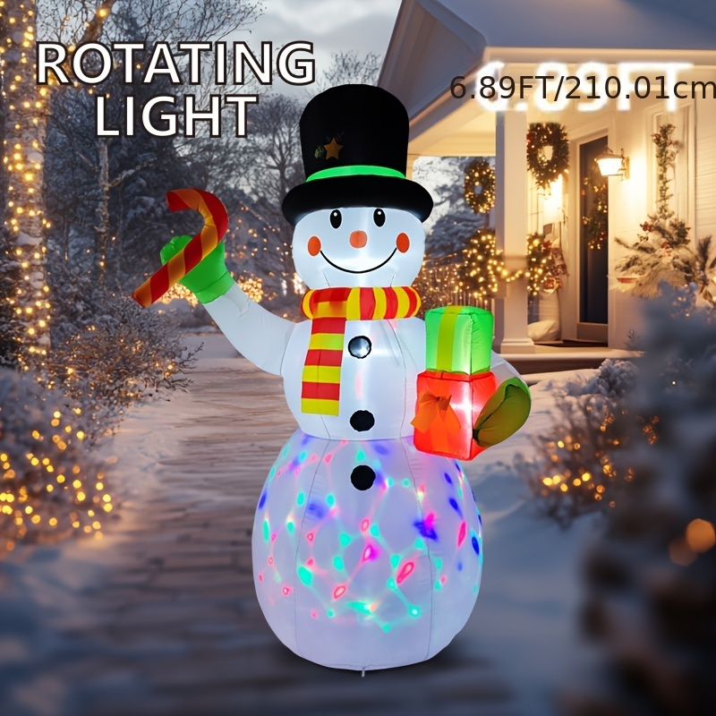 

.89-foot Christmas Inflatable Snowman Decor Rotating Led Lights Up The Christmas Decor For Restaurant, , Doll, Decor