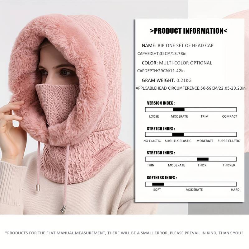 cycling head cover, outdoor cycling head cover cold proof skiing hat warm scarf face mask winter headgear ski mask details 3