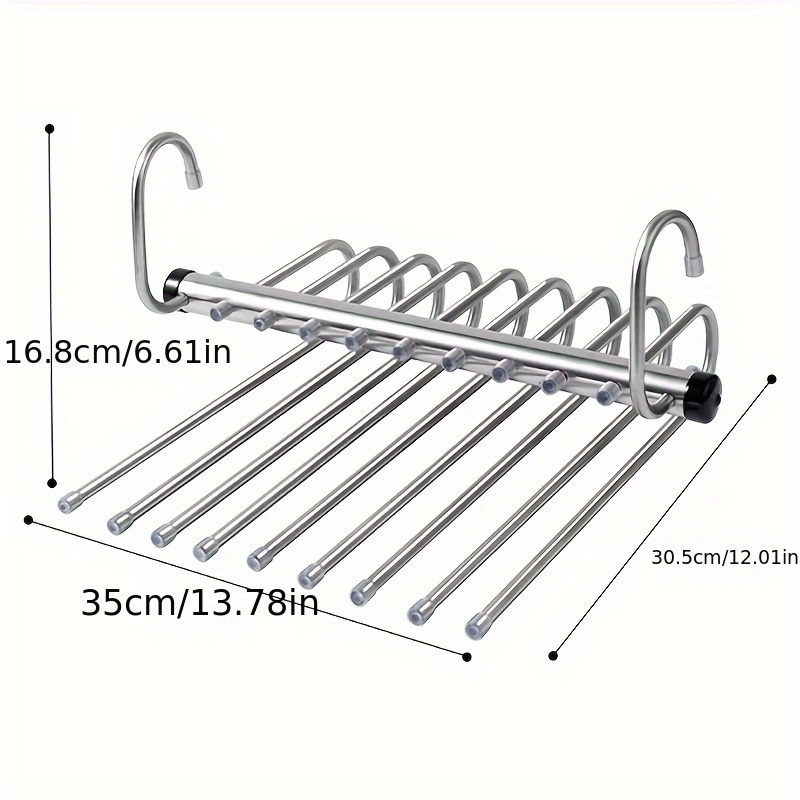 foldable pants rack multifunctional trouser hanger multi layer     pants clip wardrobe storage gadget for hanging pants details 4