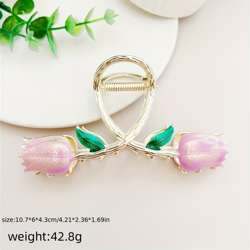 Girl's Flower Hairpin Tulip Cartoon Hair Clip, Aluminum Alloy Casual  Women's Lovely Hair Accessories - Temu