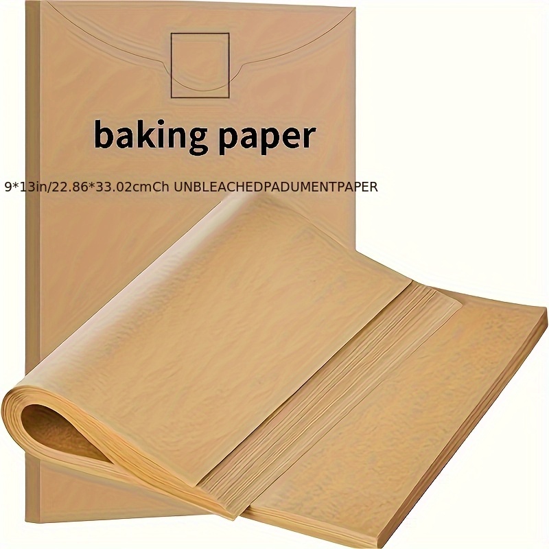 TEMU 100 Pre Cut Non Stick Unbleached Baking Paper 9x13 Inches - Reusable Baking Paper Suitable For Ovens, Barbecues, Air Fryers, And Steaming | For Most And Plates | Heat-resistant Paper