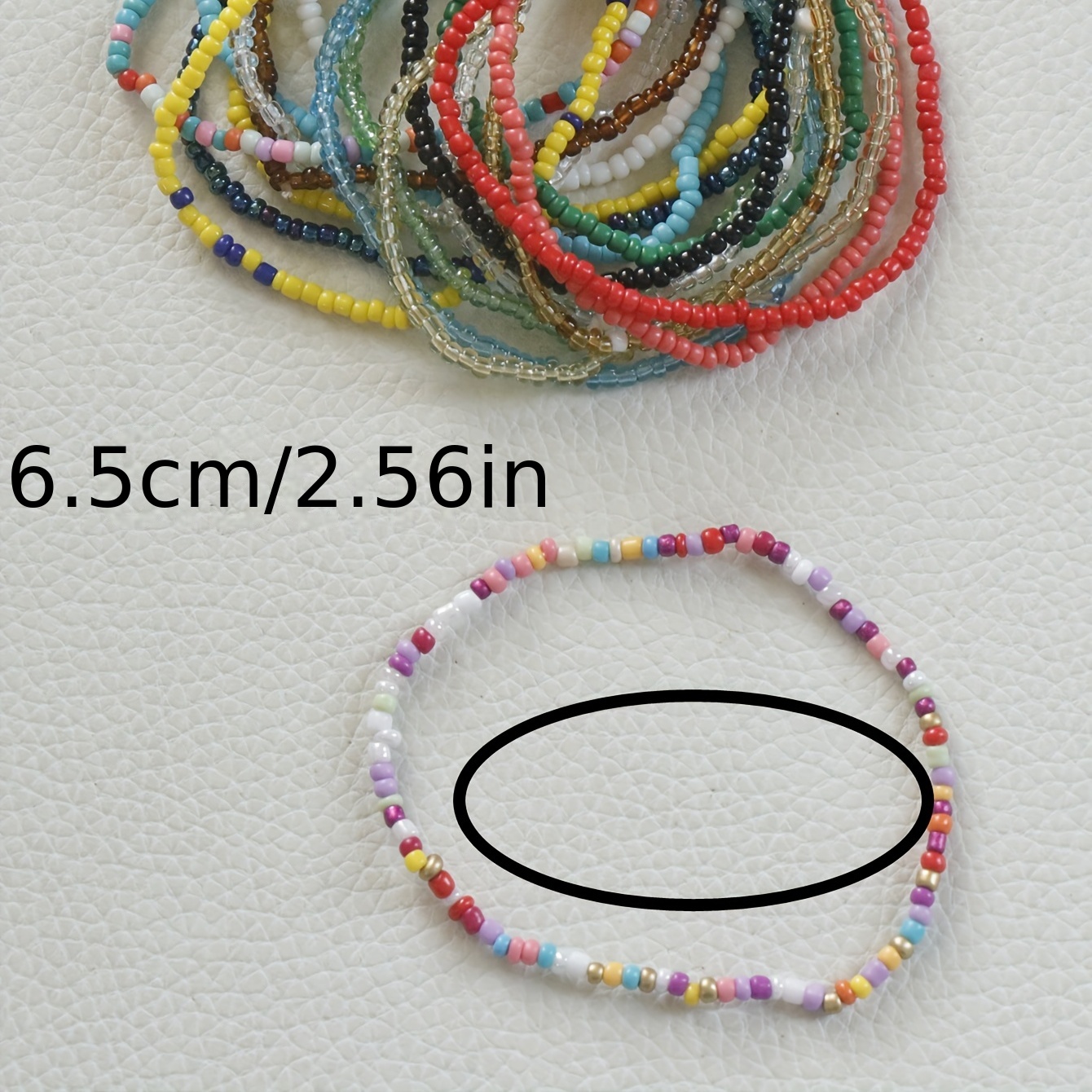 Seed Bead Bracelet Set Multi Color Stackable Tiny Bead 
