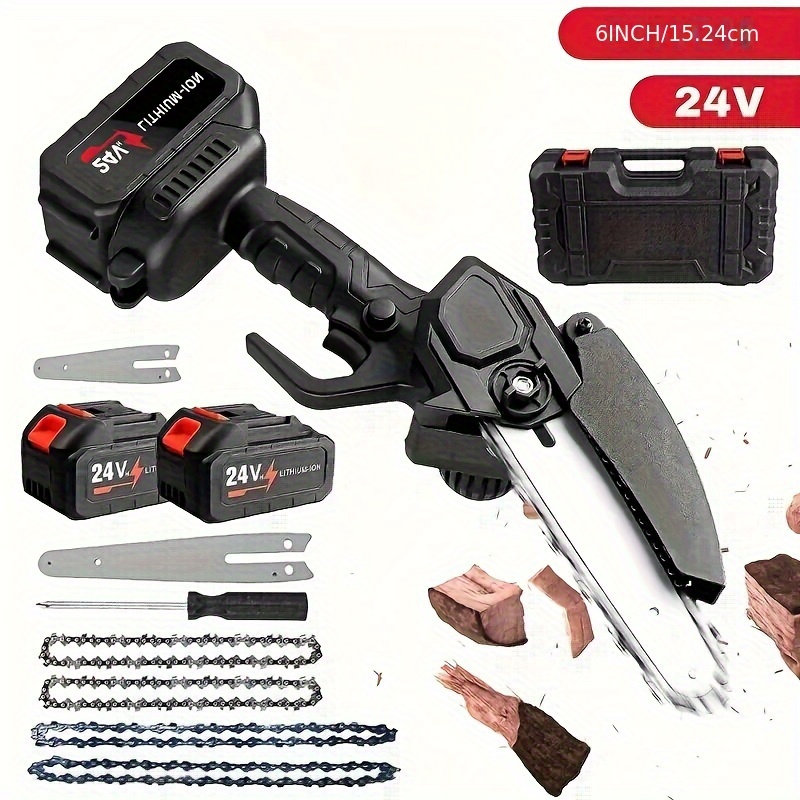 

6- Wireless , And , Small , Including 2 Batteries And 2 Portable Chainsaws, For Pruning, Gardening, And , , , Household Saw