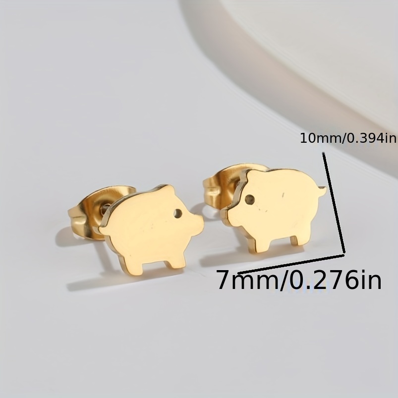 Pig earrings clearance studs