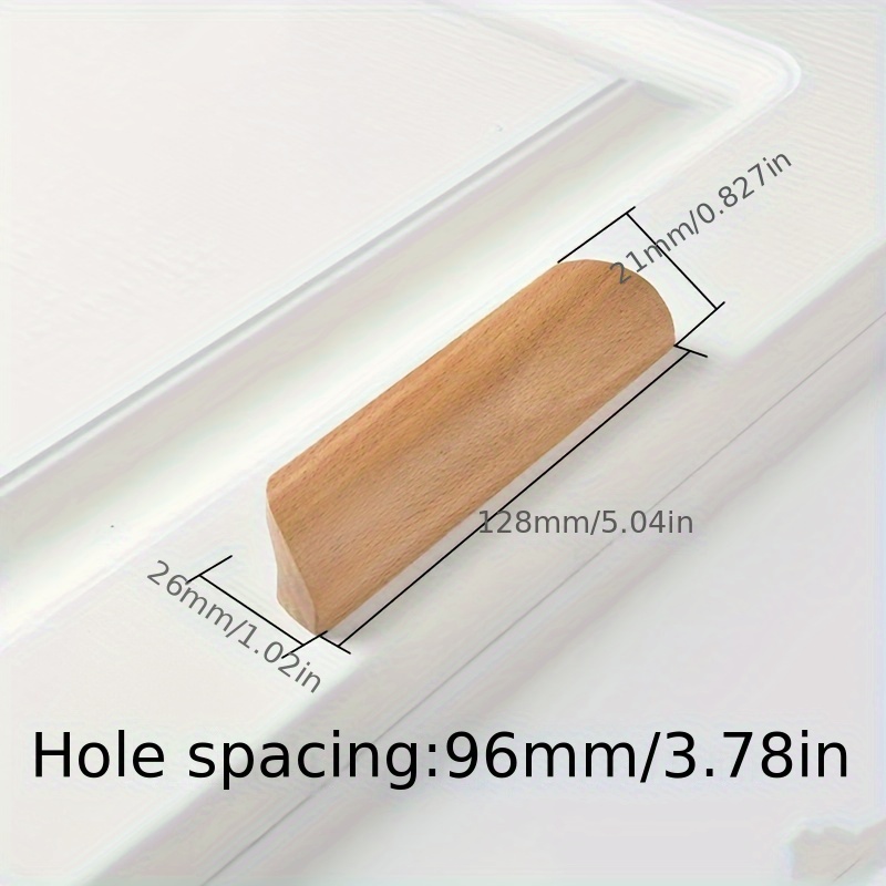 2 Minimalist Solid Wood Handles, Modern Simple Cabinet Door Handles, Furniture Drawer Handles, Wardrobe Door Handles, -shaped Wooden Handles