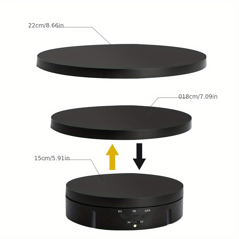 7.9 Mirror Motorized Rotating Display Stand Turntable with Remote &  Battery Operated 17.6 LB,Photography Turntable Rotating Platform Lazy Susan  