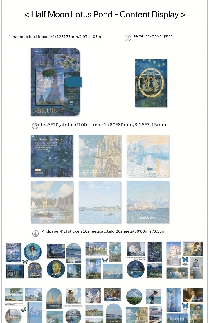 vintage art inspired notebook gift set 1 box collection matte finish college ruled journal bundle elegant oil painting office memo pad ideal student graduation present details 6