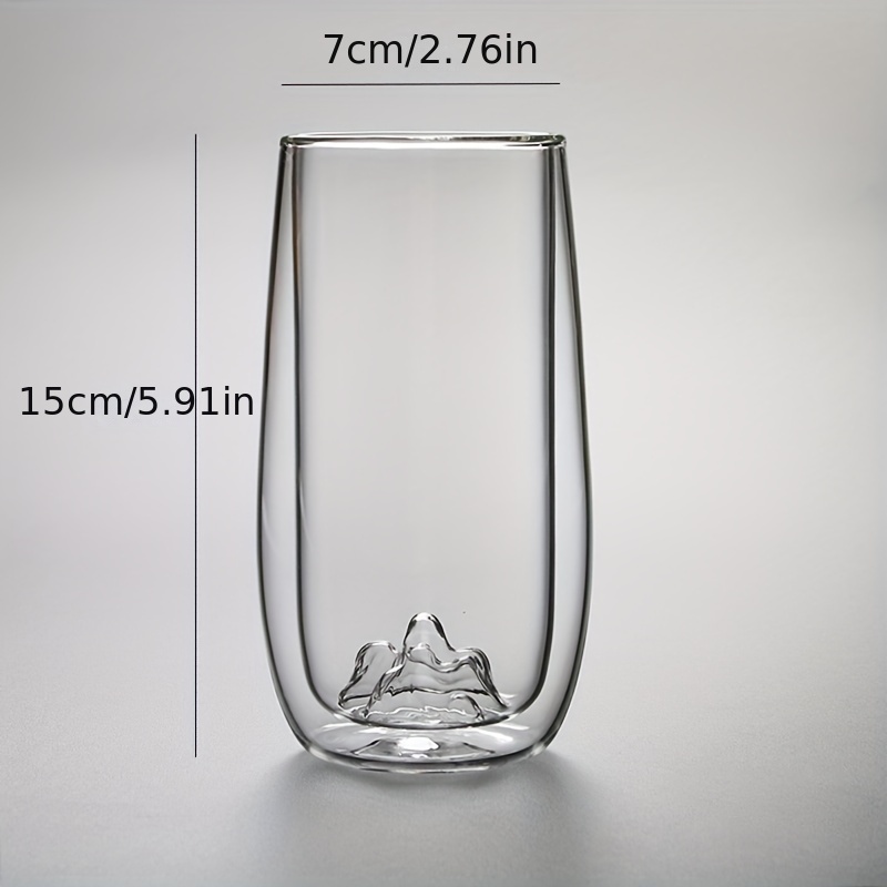 1pc, 3D Glass Cup, Mountain Inside Water Cup, High Borosilicate Glass  Coffee Cups, Drinking Glasses For Juice, Milk, Tea, And More, Summer Winter  Drin