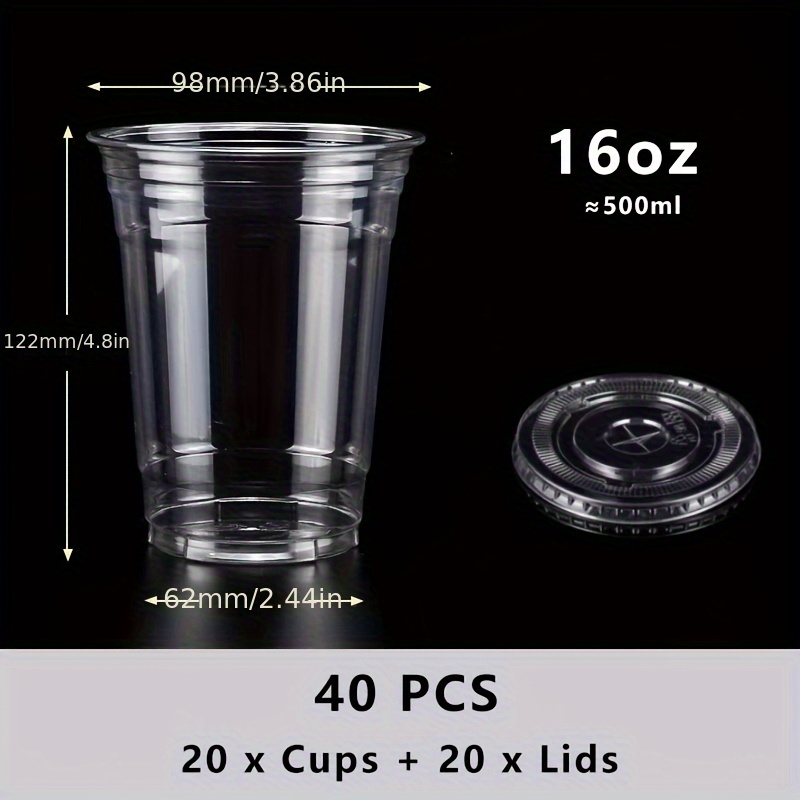 12oz 16oz 20oz 24oz clear plastic cups lids coffee cups - Temu Sweden