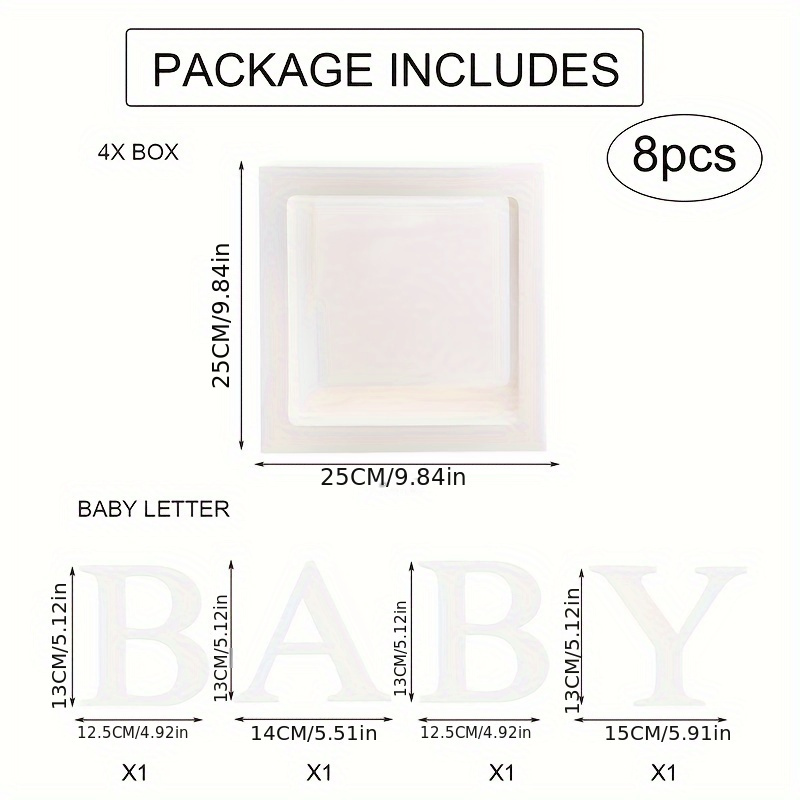 Image of 1 Set, White Transparent Balloon Box (without Balloons), Shower And Decoration Supplies, Balloon Frame, Party Scene Layout Props, For Shower, 1st Birthday Party, Gender Reveal Party