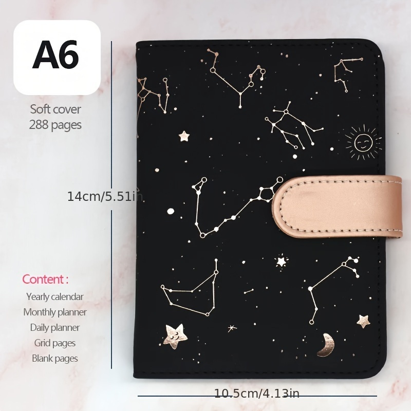 2024 New A6 Laser English Schedule Book Colorful Star Cover - Temu