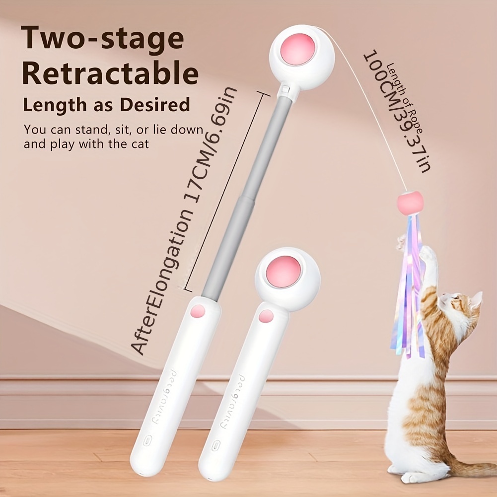 Cat Wand Toy Interactive Cat Toy Retractable Cat Wand Toy Cat