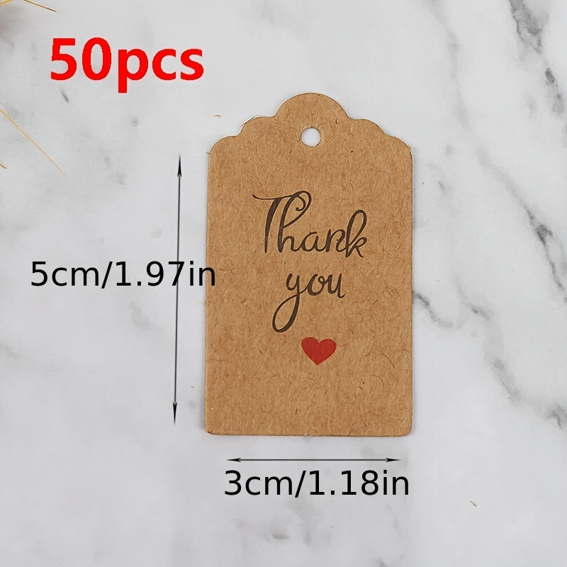 TEMU 50 Stück Kraftpapier Aufhänger Etiketten Handgemachte Geschenkeetiketten Hängekarten Dankeskarten