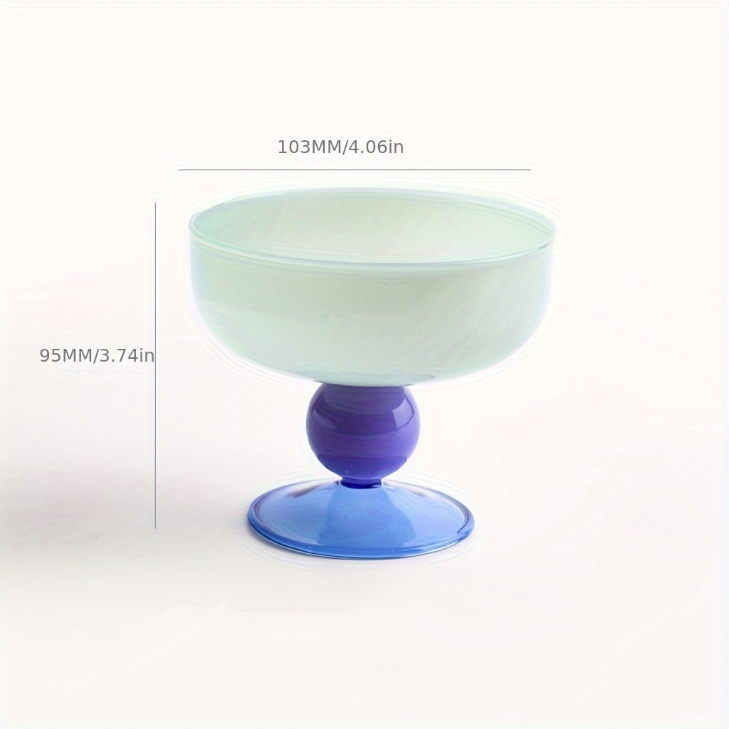 TEMU 1pc Multicolor Glass Bowl - Microwave & Dishwasher Suitable For Soup, Salad, Yogurt - -resistant Round Serving Dish - Glass Bowl For Christmas,