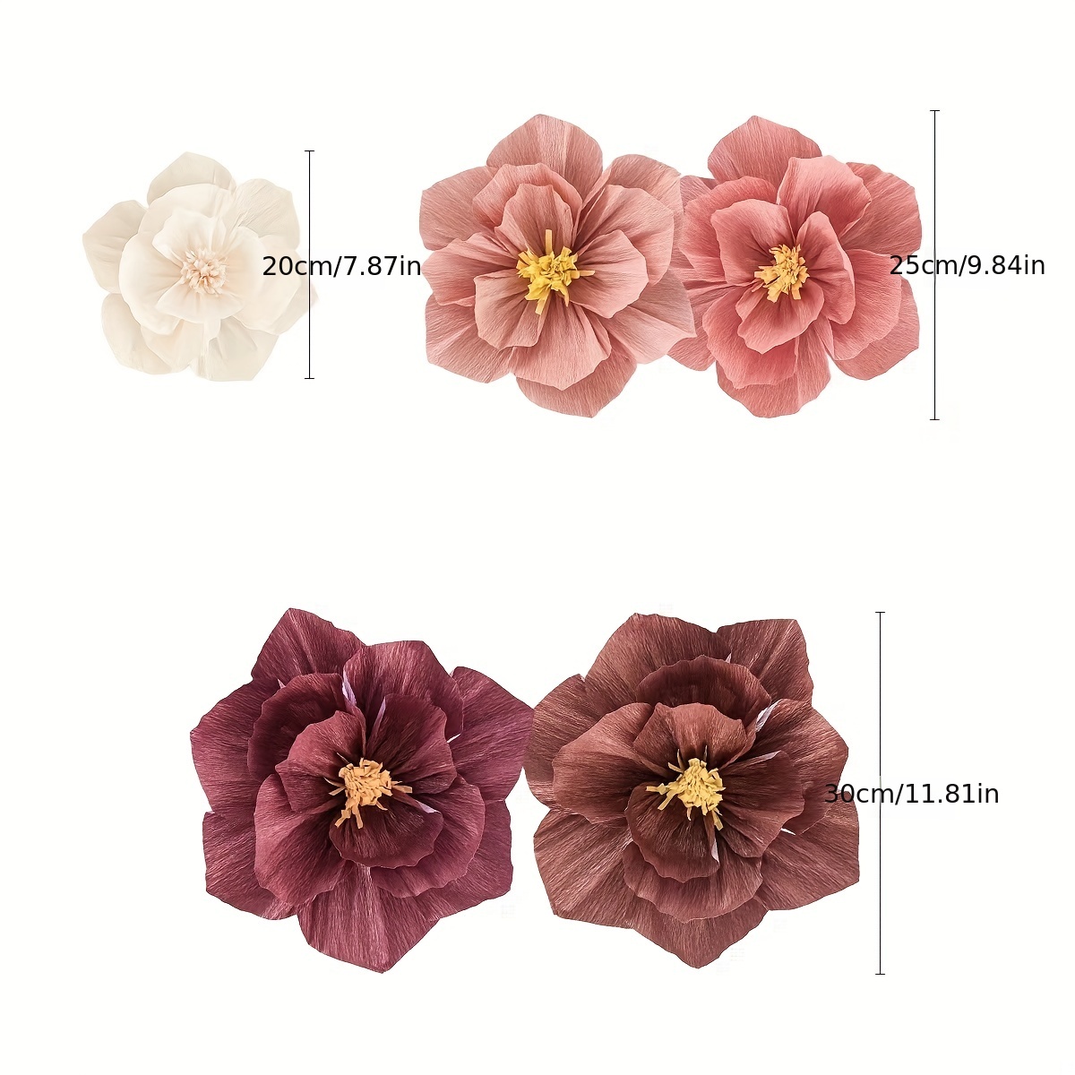 Paper Flowers kit, DIY Interior decoration