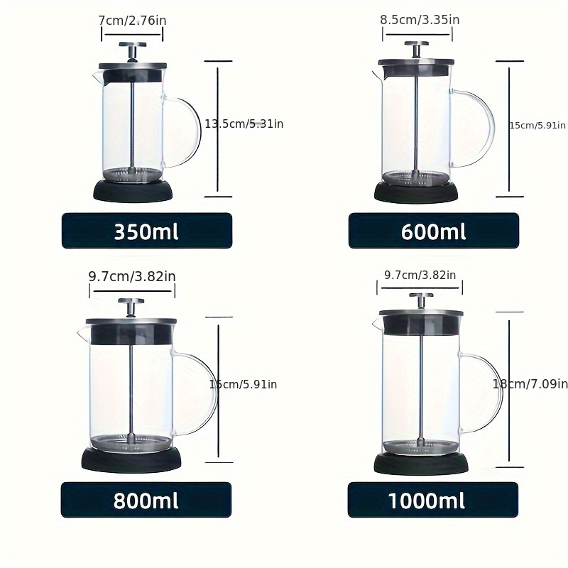 1 Cafetera Prensa Francesa 11 8/20 2 Oz Vidrio Engrosado - Temu Chile