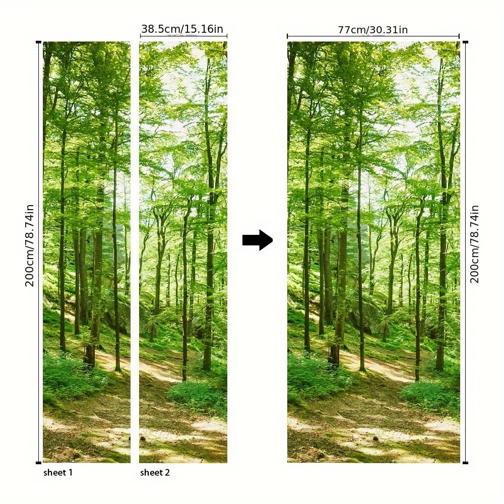 TEMU Door Stickers, Peel And Stick Removable Waterproof Wallpaper, Wall Murals, Self-adhesive Wallpaper, Pvc Stickers, Removable Wall Stickers Suitable For Decoration Model 200cm*38.5cm*2pcs