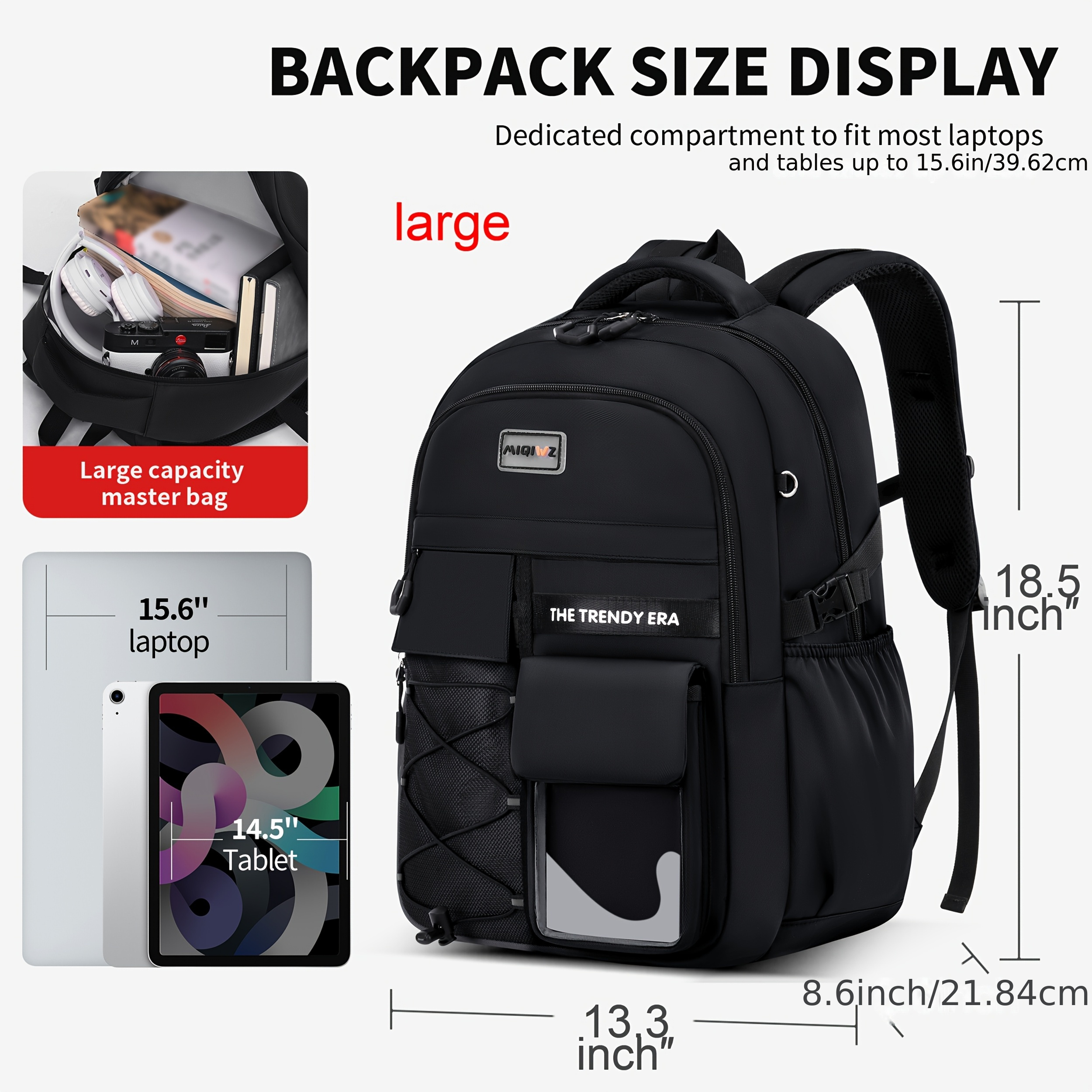 zhidobo teen backpack anti theft pocket laptop compartment Temu